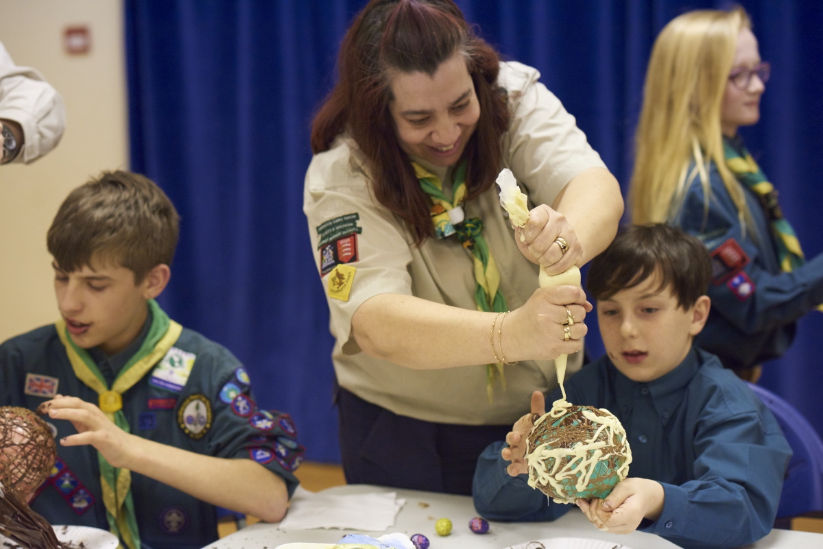 Image of Scouts creating crafts